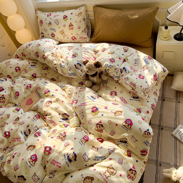 水墨江南 2025新款超柔水洗棉印花四件套 动感小新