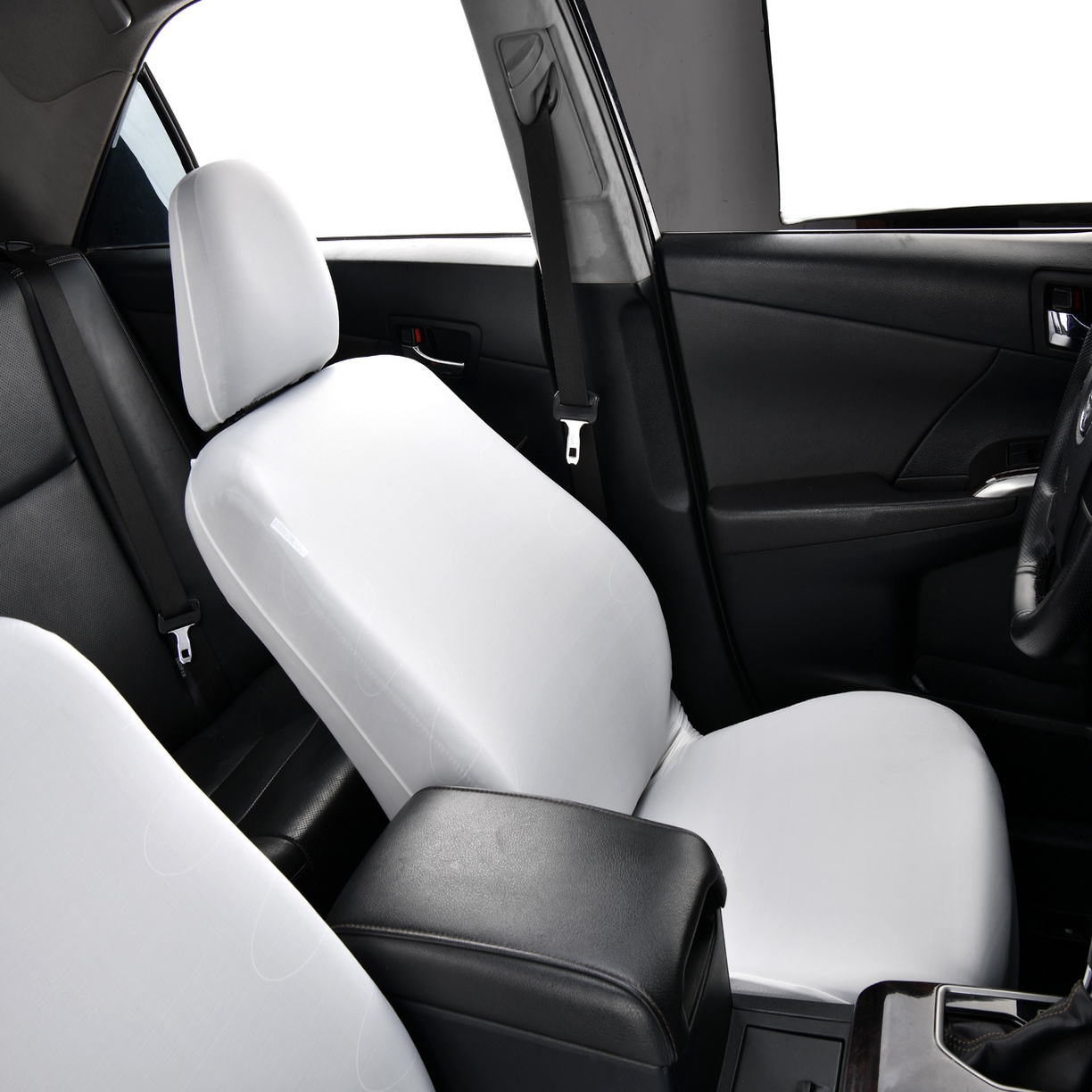 91家纺网 家纺一手货源 找家纺 千彤沙发垫 2025新款凉感冰丝a-弹力全包围 汽车前排座椅套单只装 白色