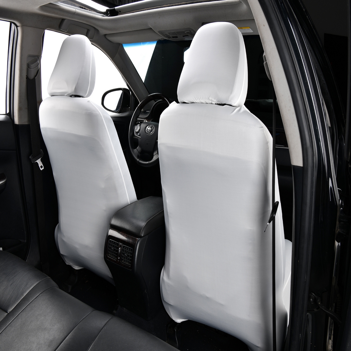 91家纺网 家纺一手货源 找家纺 千彤沙发垫 2025新款凉感冰丝a-弹力全包围 汽车前排座椅套单只装 白色