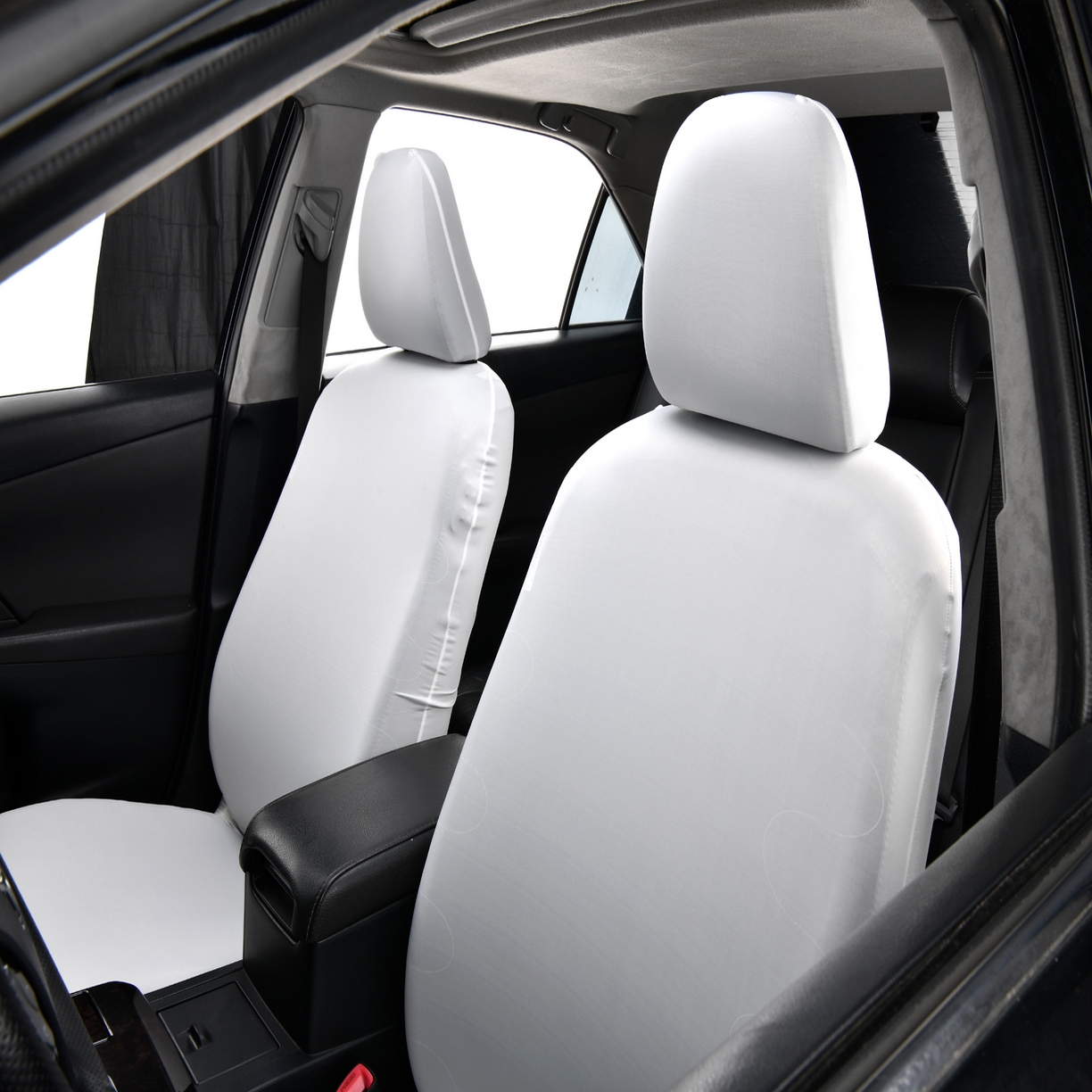 91家纺网 家纺一手货源 找家纺 千彤沙发垫 2025新款凉感冰丝a-弹力全包围 汽车前排座椅套单只装 白色