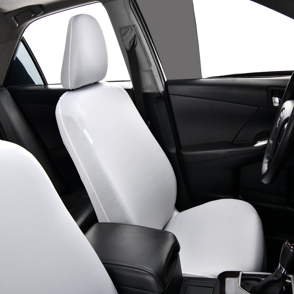 91家纺网 家纺一手货源 找家纺 千彤沙发垫 2025新款凉感冰丝a-弹力全包围 汽车前排座椅套单只装 白色