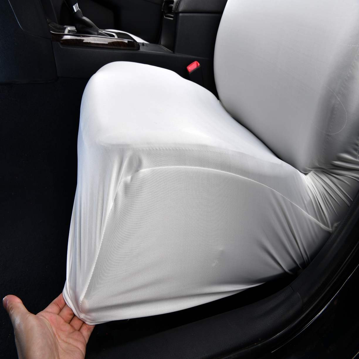 91家纺网 家纺一手货源 找家纺 千彤沙发垫 2025新款凉感冰丝a-弹力全包围 汽车前排座椅套单只装 白色