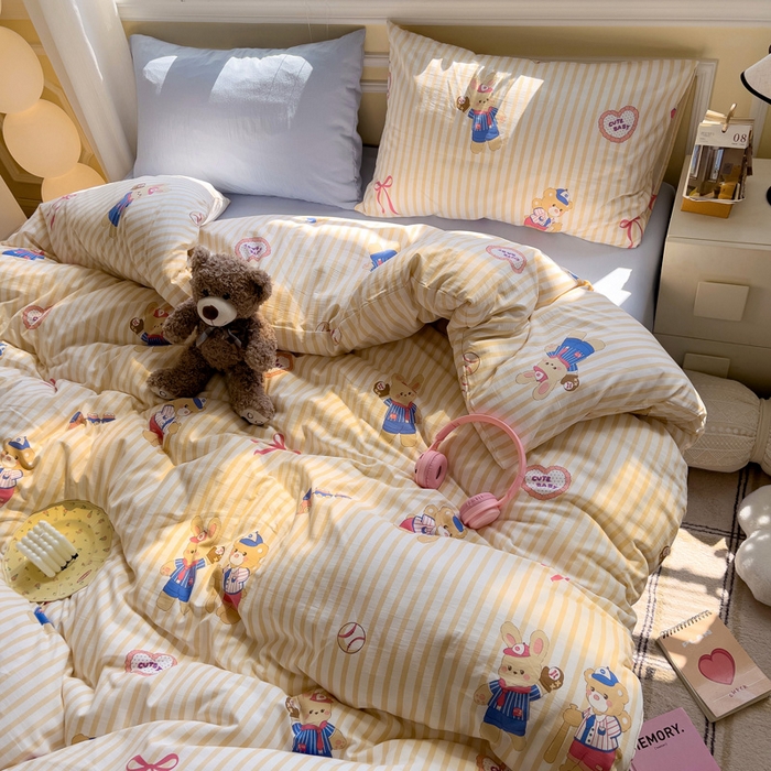 91家纺网 家纺一手货源 找家纺 水墨江南 2025新款超柔水洗棉印花四件套 好伙伴