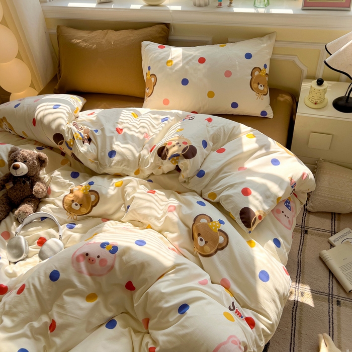 91家纺网 家纺一手货源 找家纺 水墨江南 2025新款超柔水洗棉印花四件套 好朋友