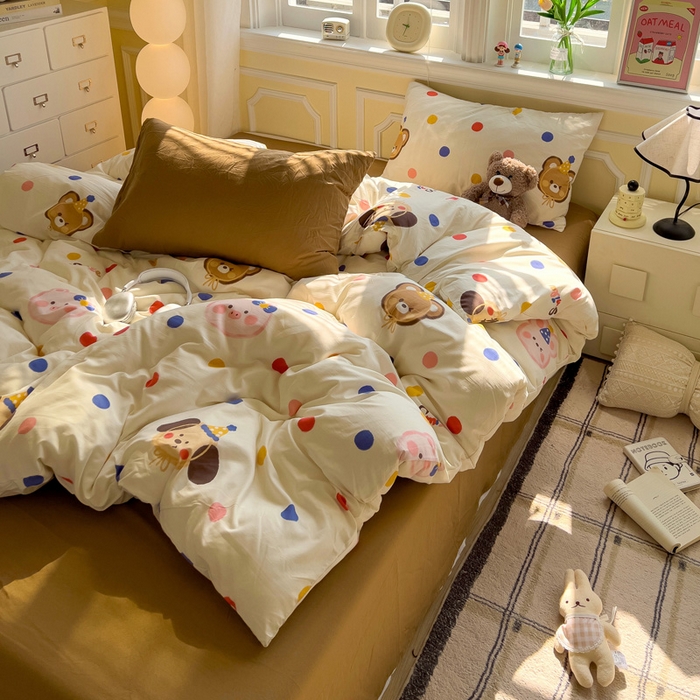 91家纺网 家纺一手货源 找家纺 水墨江南 2025新款超柔水洗棉印花四件套 好朋友