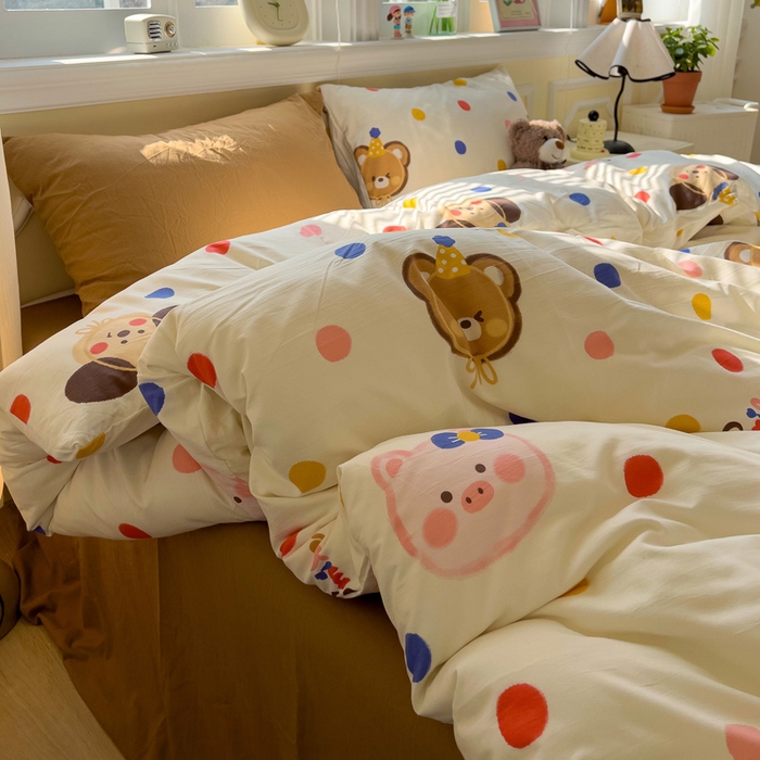 91家纺网 家纺一手货源 找家纺 水墨江南 2025新款超柔水洗棉印花四件套 好朋友