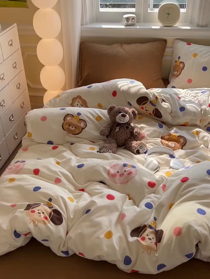 91家纺网 家纺一手货源 找家纺 水墨江南 2025新款超柔水洗棉印花四件套 好朋友