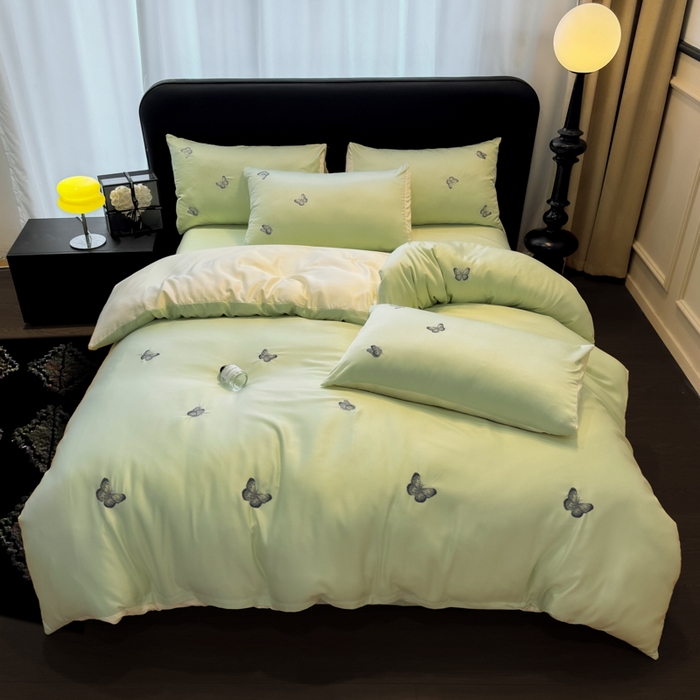 91家纺网 家纺一手货源 找家纺 （总）红嘴企鹅2025新款幻影冰丝四件套-蝴蝶系列