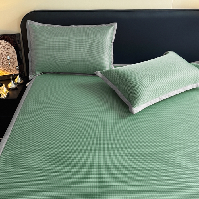 91家纺网 家纺一手货源 找家纺 （总）红嘴企鹅2025新款千鸟格提花冰丝凉席（量大可聊）