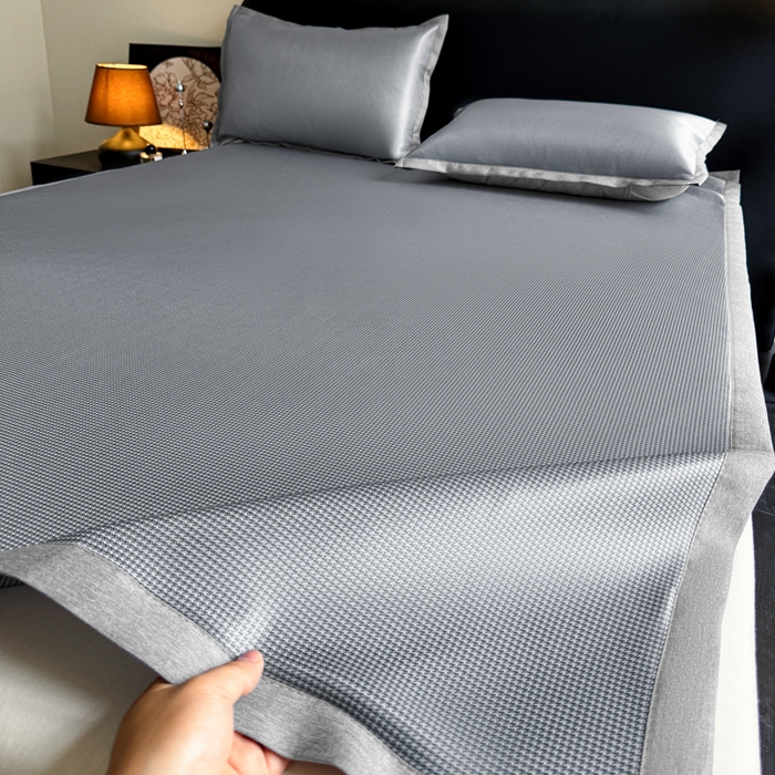 红嘴企鹅2025新款千鸟格提花冰丝凉席（量大可聊） 千鸟格-提花灰