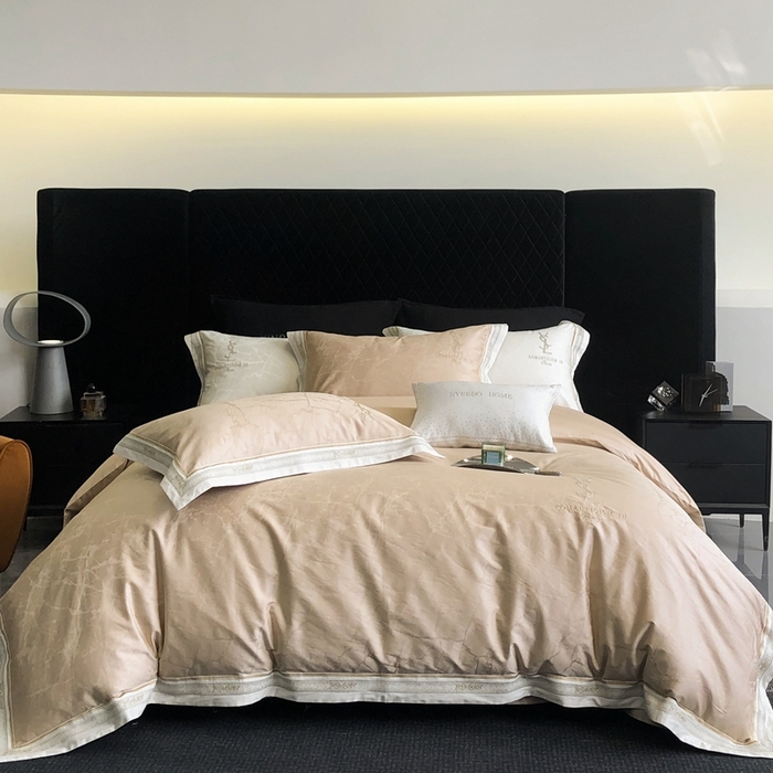 91家纺网 家纺一手货源 找家纺 馨蕊家居 2025新款全棉提花四件套-慕奈 慕奈-香槟