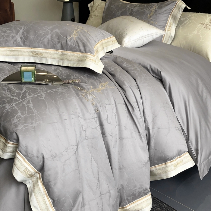 91家纺网 家纺一手货源 找家纺 馨蕊家居 2025新款全棉提花四件套-慕奈 慕奈-高级灰