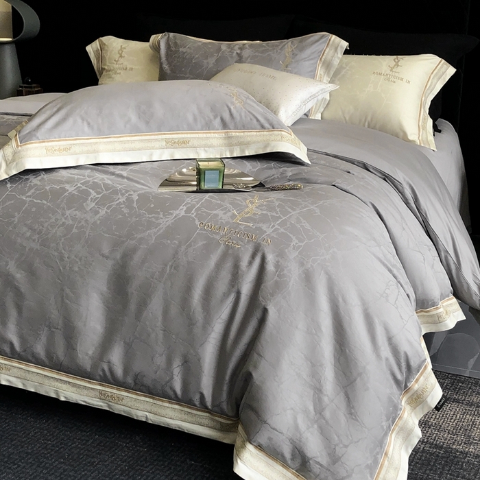 91家纺网 家纺一手货源 找家纺 馨蕊家居 2025新款全棉提花四件套-慕奈 慕奈-高级灰