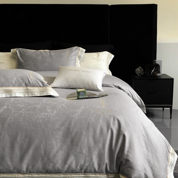 91家纺网 家纺一手货源 找家纺 馨蕊家居 2025新款全棉提花四件套-慕奈 慕奈-高级灰