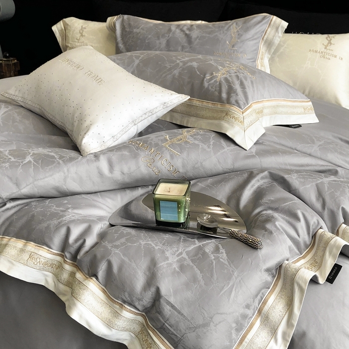 91家纺网 家纺一手货源 找家纺 馨蕊家居 2025新款全棉提花四件套-慕奈 慕奈-高级灰