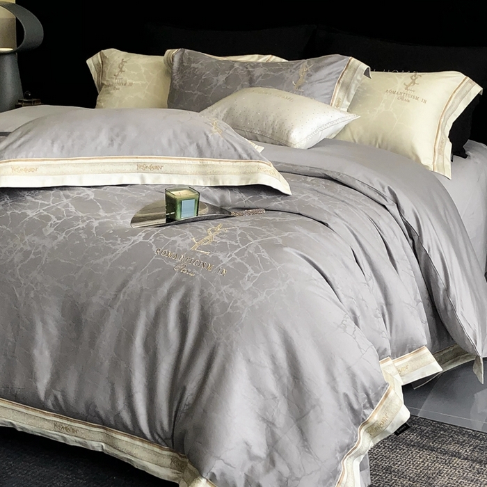 91家纺网 家纺一手货源 找家纺 馨蕊家居 2025新款全棉提花四件套-慕奈 慕奈-高级灰