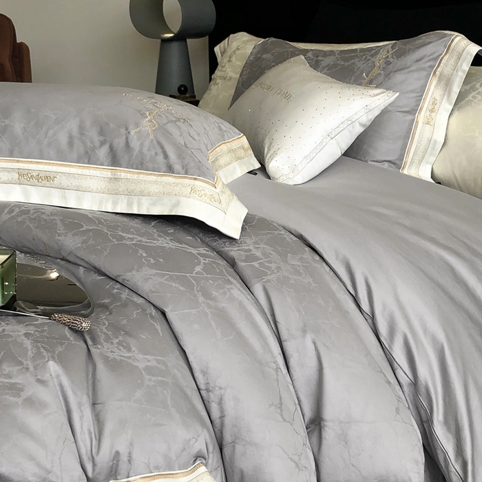 91家纺网 家纺一手货源 找家纺 馨蕊家居 2025新款全棉提花四件套-慕奈 慕奈-高级灰