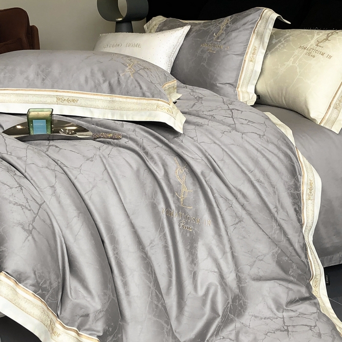 91家纺网 家纺一手货源 找家纺 馨蕊家居 2025新款全棉提花四件套-慕奈 慕奈-高级灰