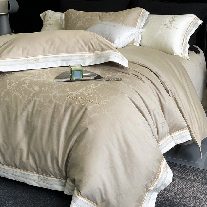 91家纺网 家纺一手货源 找家纺 馨蕊家居 2025新款全棉提花四件套-慕奈 慕奈-灰湖绿