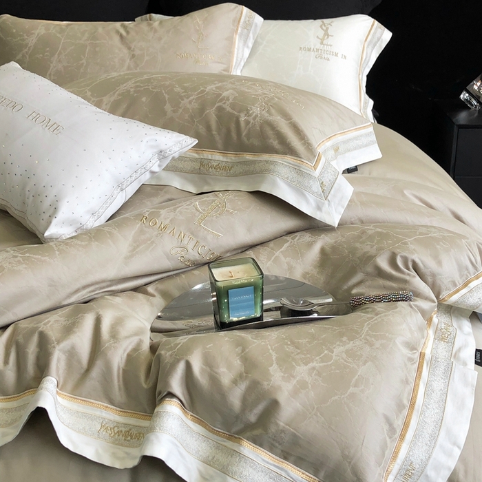 91家纺网 家纺一手货源 找家纺 馨蕊家居 2025新款全棉提花四件套-慕奈 慕奈-灰湖绿