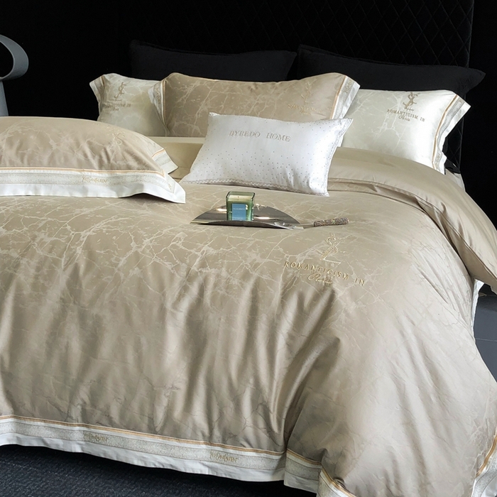 91家纺网 家纺一手货源 找家纺 馨蕊家居 2025新款全棉提花四件套-慕奈 慕奈-灰湖绿