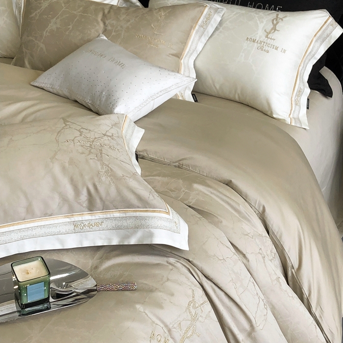 91家纺网 家纺一手货源 找家纺 馨蕊家居 2025新款全棉提花四件套-慕奈 慕奈-灰湖绿