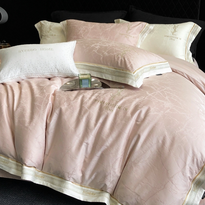 91家纺网 家纺一手货源 找家纺 馨蕊家居 2025新款全棉提花四件套-慕奈 慕奈-蔷薇粉