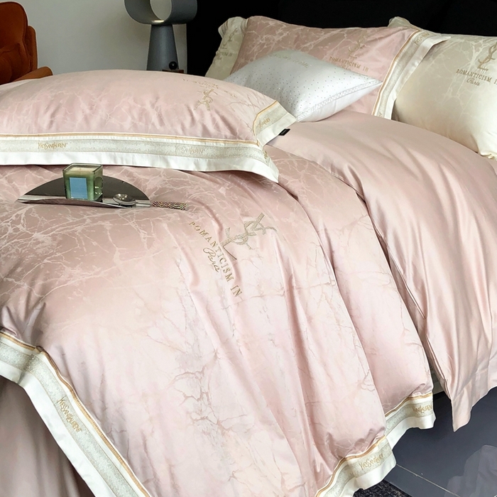 91家纺网 家纺一手货源 找家纺 馨蕊家居 2025新款全棉提花四件套-慕奈 慕奈-蔷薇粉