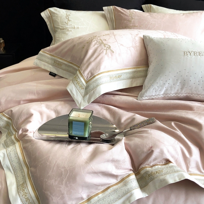 91家纺网 家纺一手货源 找家纺 馨蕊家居 2025新款全棉提花四件套-慕奈 慕奈-蔷薇粉