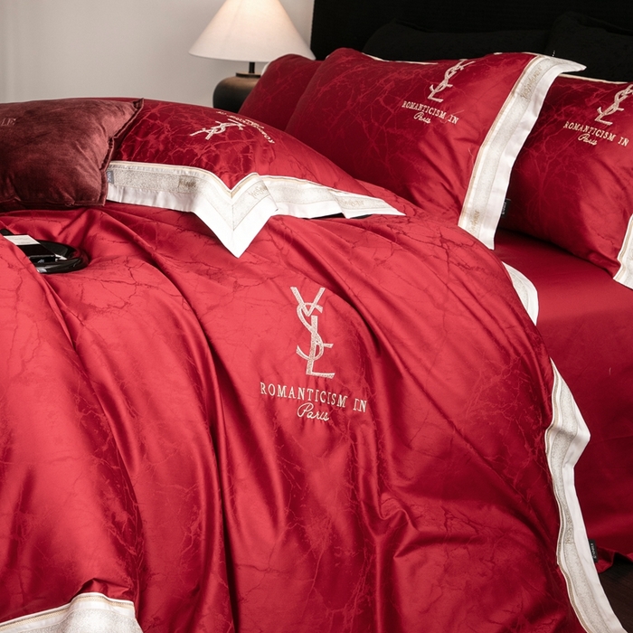 91家纺网 家纺一手货源 找家纺 馨蕊家居 2025新款全棉提花四件套-慕奈 慕奈-温莎红