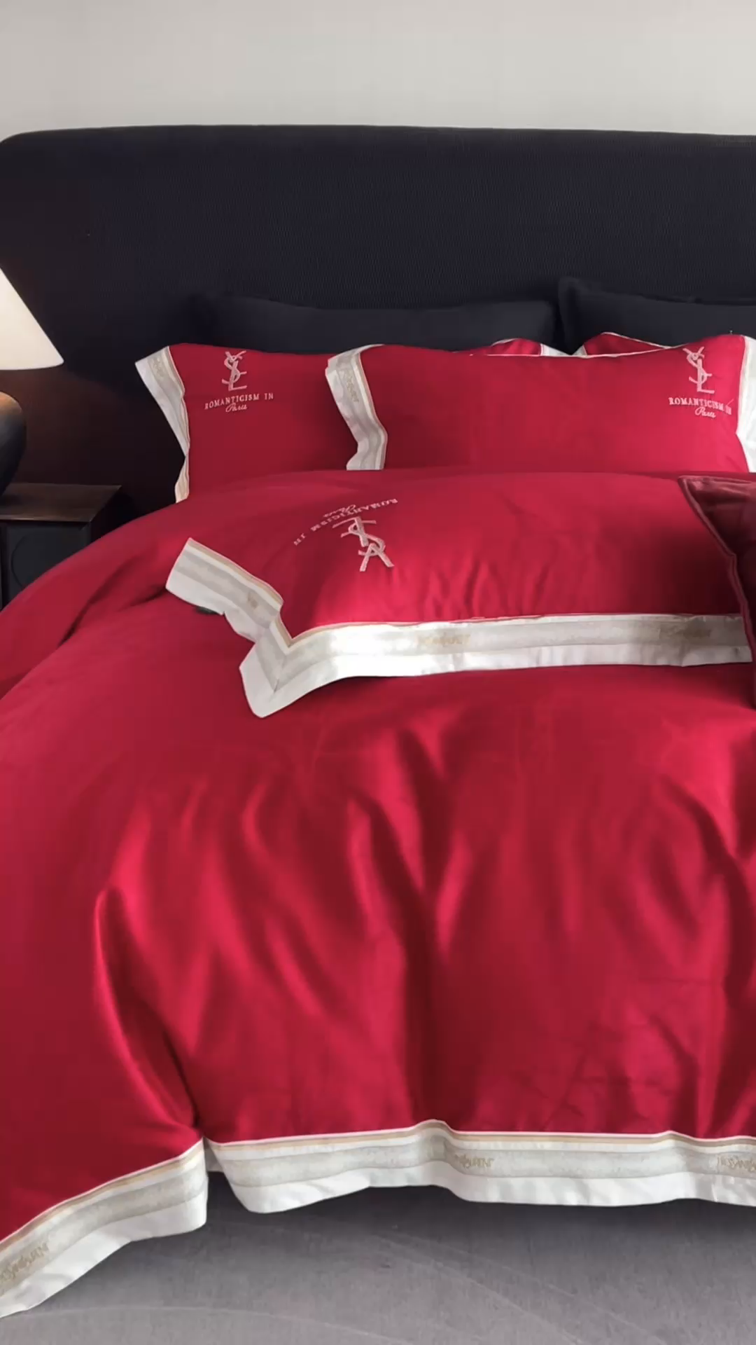 91家纺网 家纺一手货源 找家纺 馨蕊家居 2025新款全棉提花四件套-慕奈 慕奈-温莎红