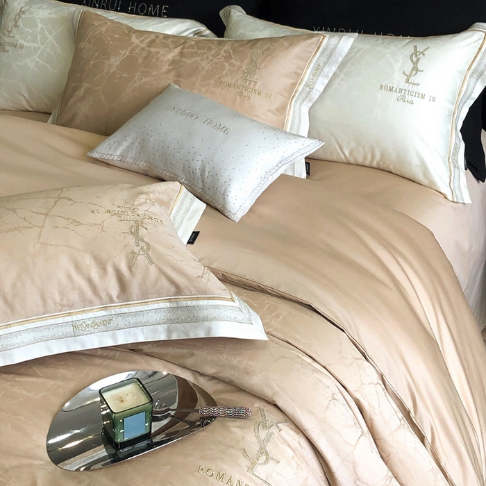 91家纺网 家纺一手货源 找家纺 馨蕊家居 2025新款全棉提花四件套-慕奈 慕奈-香槟