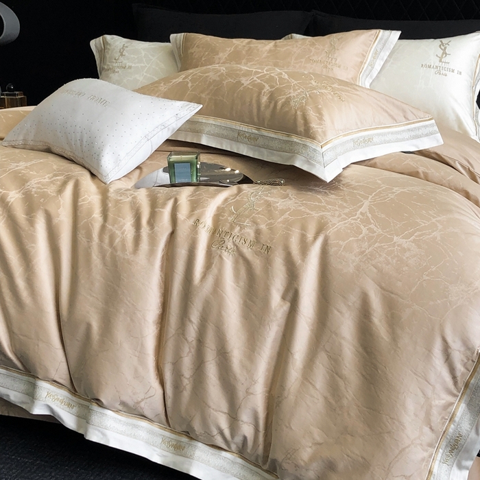 91家纺网 家纺一手货源 找家纺 馨蕊家居 2025新款全棉提花四件套-慕奈 慕奈-香槟