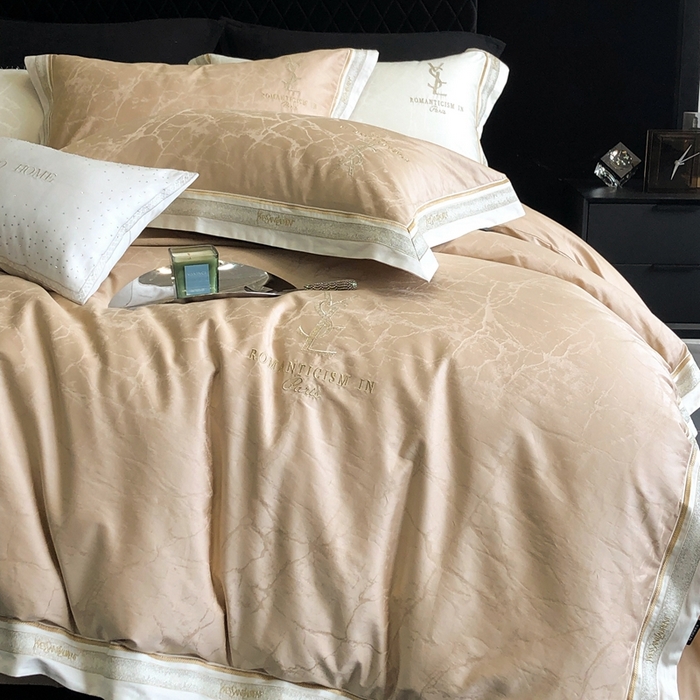 91家纺网 家纺一手货源 找家纺 馨蕊家居 2025新款全棉提花四件套-慕奈 慕奈-香槟