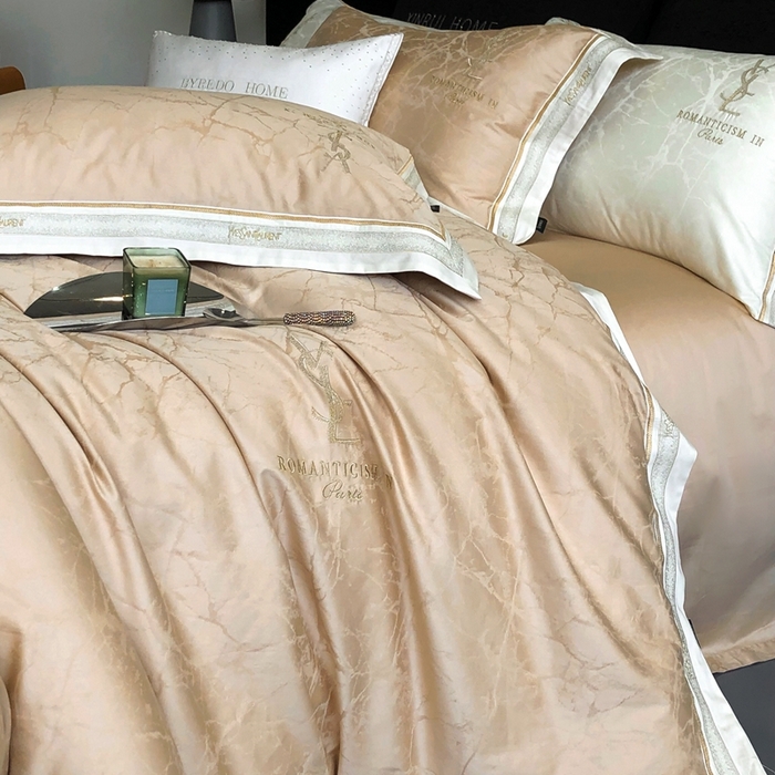 91家纺网 家纺一手货源 找家纺 馨蕊家居 2025新款全棉提花四件套-慕奈 慕奈-香槟