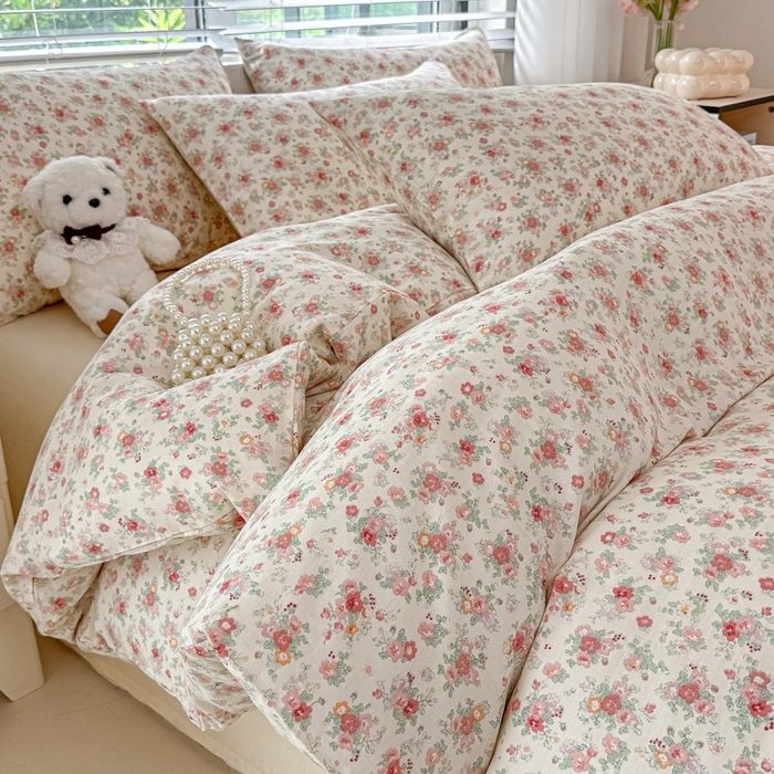 91家纺网 家纺一手货源 找家纺 （总）卓缦家纺 2025新款-A类全棉纯棉双层纱小清新印花单被套单枕套学生单被套 被套单件单枕套