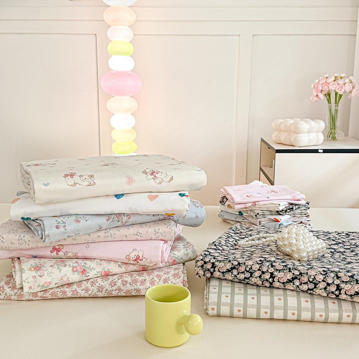 91家纺网 家纺一手货源 找家纺 （总）卓缦家纺 2025新款-A类全棉纯棉双层纱小清新印花单被套单枕套学生单被套 被套单件单枕套