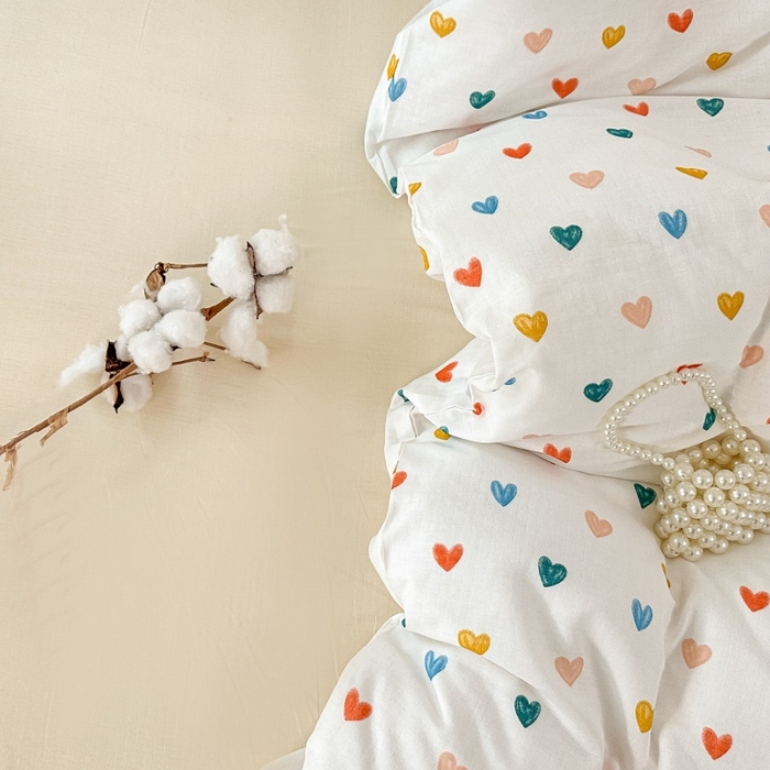 91家纺网 家纺一手货源 找家纺 卓缦家纺 2025新款-A类全棉纯棉双层纱小清新印花单被套单枕套学生单被套 被套单件单枕套 漫天心