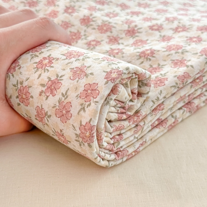 91家纺网 家纺一手货源 找家纺 卓缦家纺 2025新款-A类全棉纯棉双层纱小清新印花单被套单枕套学生单被套 被套单件单枕套 十里桃花