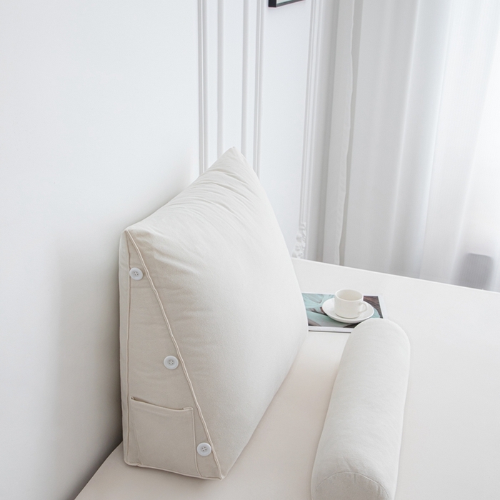 91家纺网 家纺一手货源 找家纺 （总）沐沐家纺 2026新款仿棉绒三角靠背带头枕