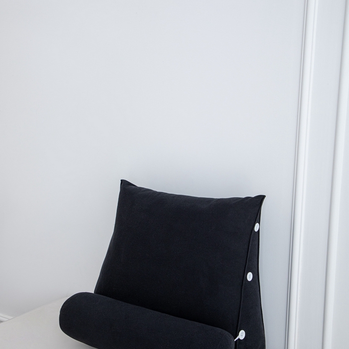 91家纺网 家纺一手货源 找家纺 沐沐家纺 2026新款仿棉绒三角靠背带头枕 黑色