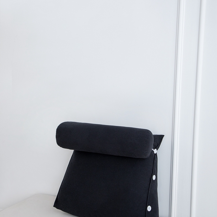沐沐家纺 2026新款仿棉绒三角靠背带头枕 黑色