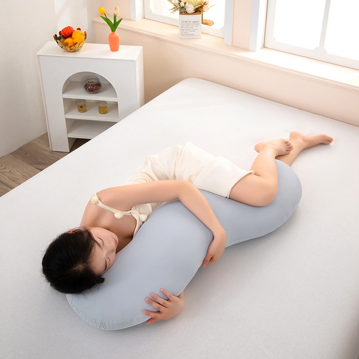 91家纺网 家纺一手货源 找家纺 （总）合纵跨境工厂 2025新款亚朵同款星球抱抱枕头孕妇抱枕靠枕垫腿枕腰枕跨境外贸JIT一件代发TEMU亚马逊希音包过核价-浅灰