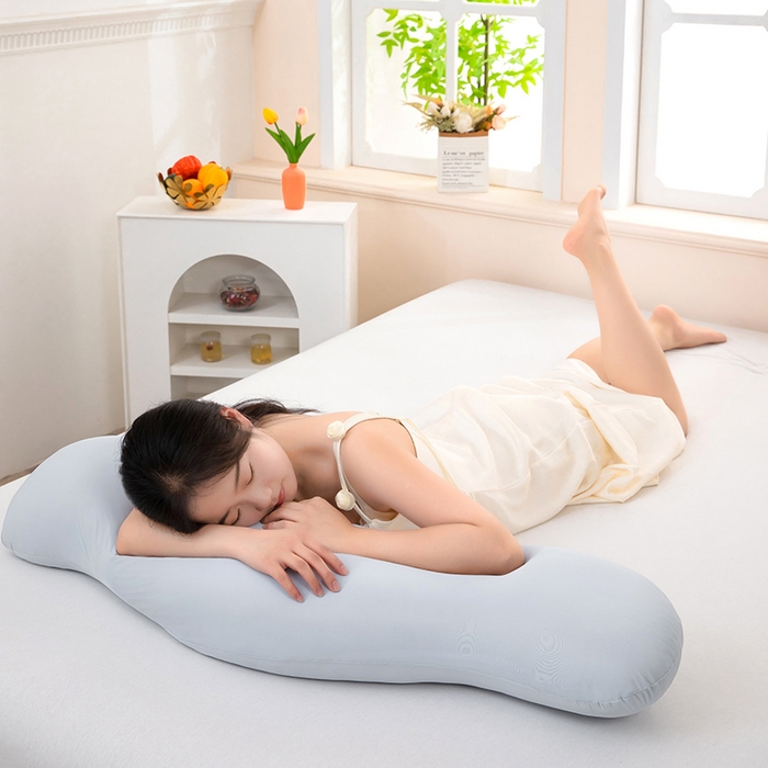 91家纺网 家纺一手货源 找家纺 （总）合纵跨境工厂 2025新款亚朵同款星球抱抱枕头孕妇抱枕靠枕垫腿枕腰枕跨境外贸JIT一件代发TEMU亚马逊希音包过核价-浅灰