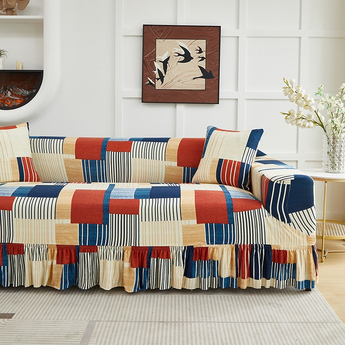 91家纺网 家纺一手货源 找家纺 逐日沙发套2025新款裙摆沙发套 格瑞雅