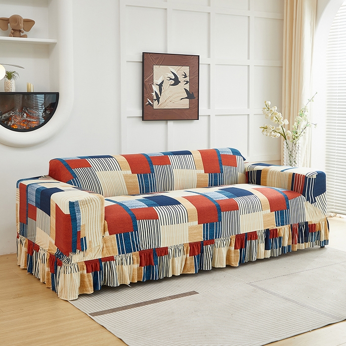 91家纺网 家纺一手货源 找家纺 逐日沙发套2025新款裙摆沙发套 格瑞雅