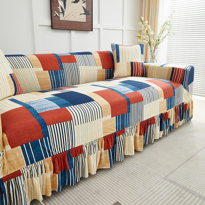 91家纺网 家纺一手货源 找家纺 逐日沙发套2025新款裙摆沙发套 格瑞雅