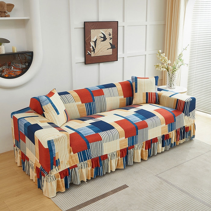 91家纺网 家纺一手货源 找家纺 逐日沙发套2025新款裙摆沙发套 格瑞雅