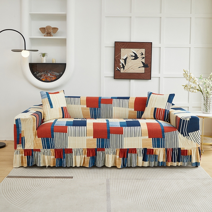 91家纺网 家纺一手货源 找家纺 逐日沙发套2025新款裙摆沙发套 格瑞雅