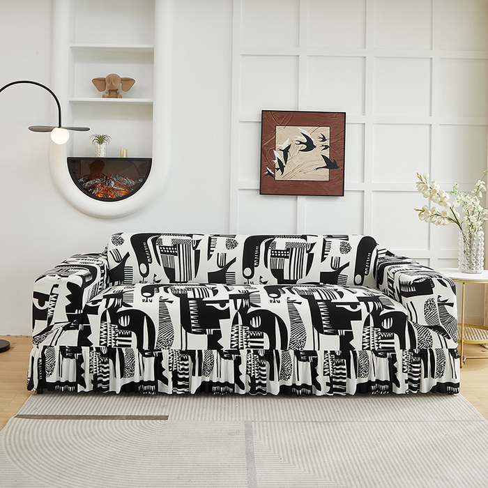 91家纺网 家纺一手货源 找家纺 逐日沙发套2025新款裙摆沙发套 静逸